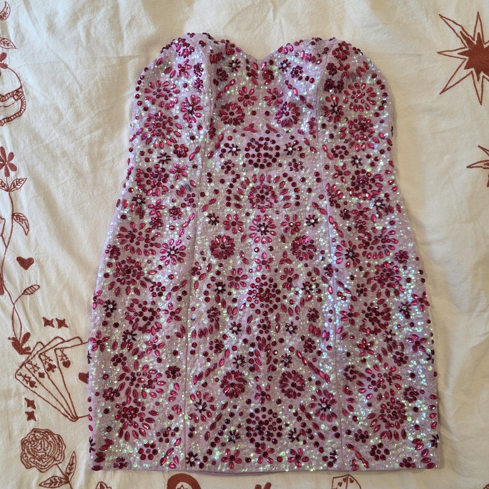 NWT ASOS Pink Embelished Dress - Picture 3 of 9